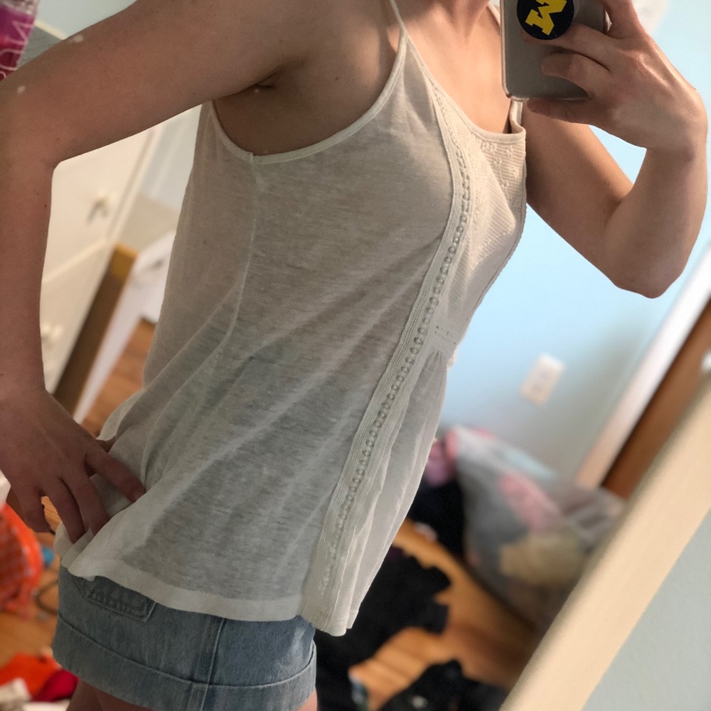 White Mesh Tank Top - Picture 3 of 6
